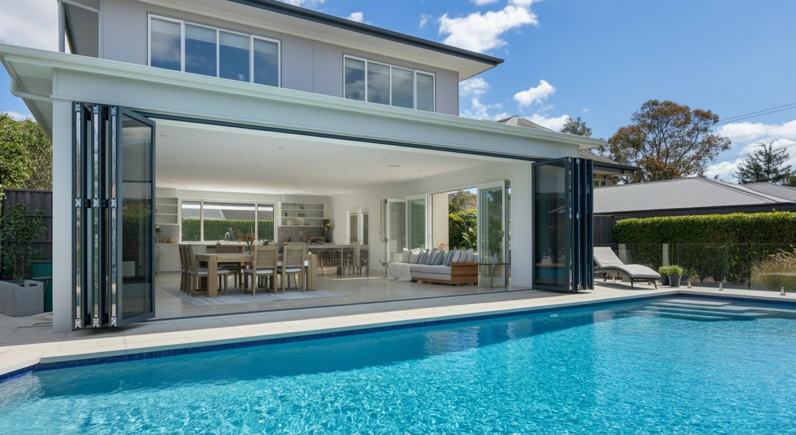 Aluminium bifold doors for a home in Southampton.